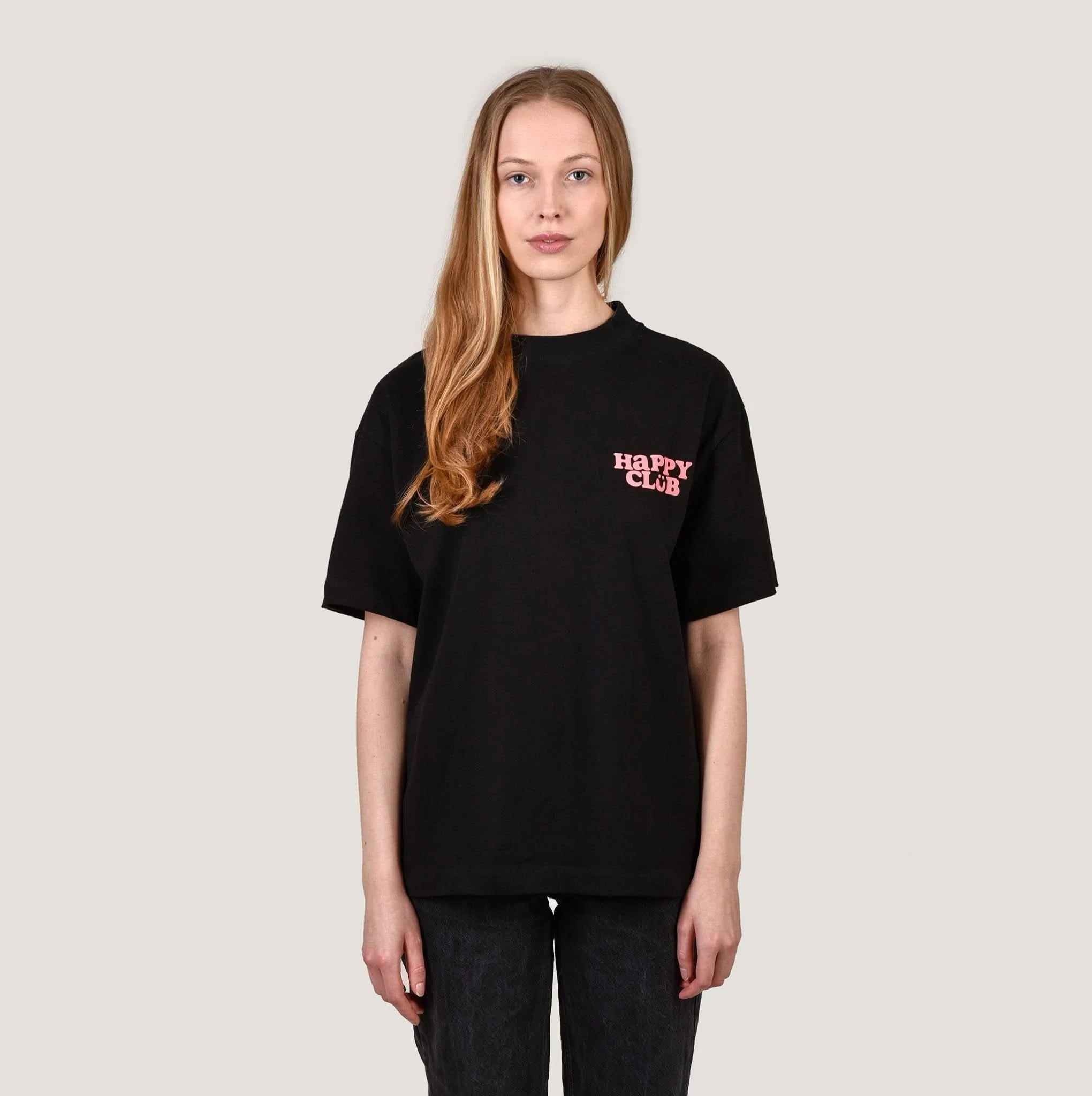 HAPPY CLUB T – Black oversize