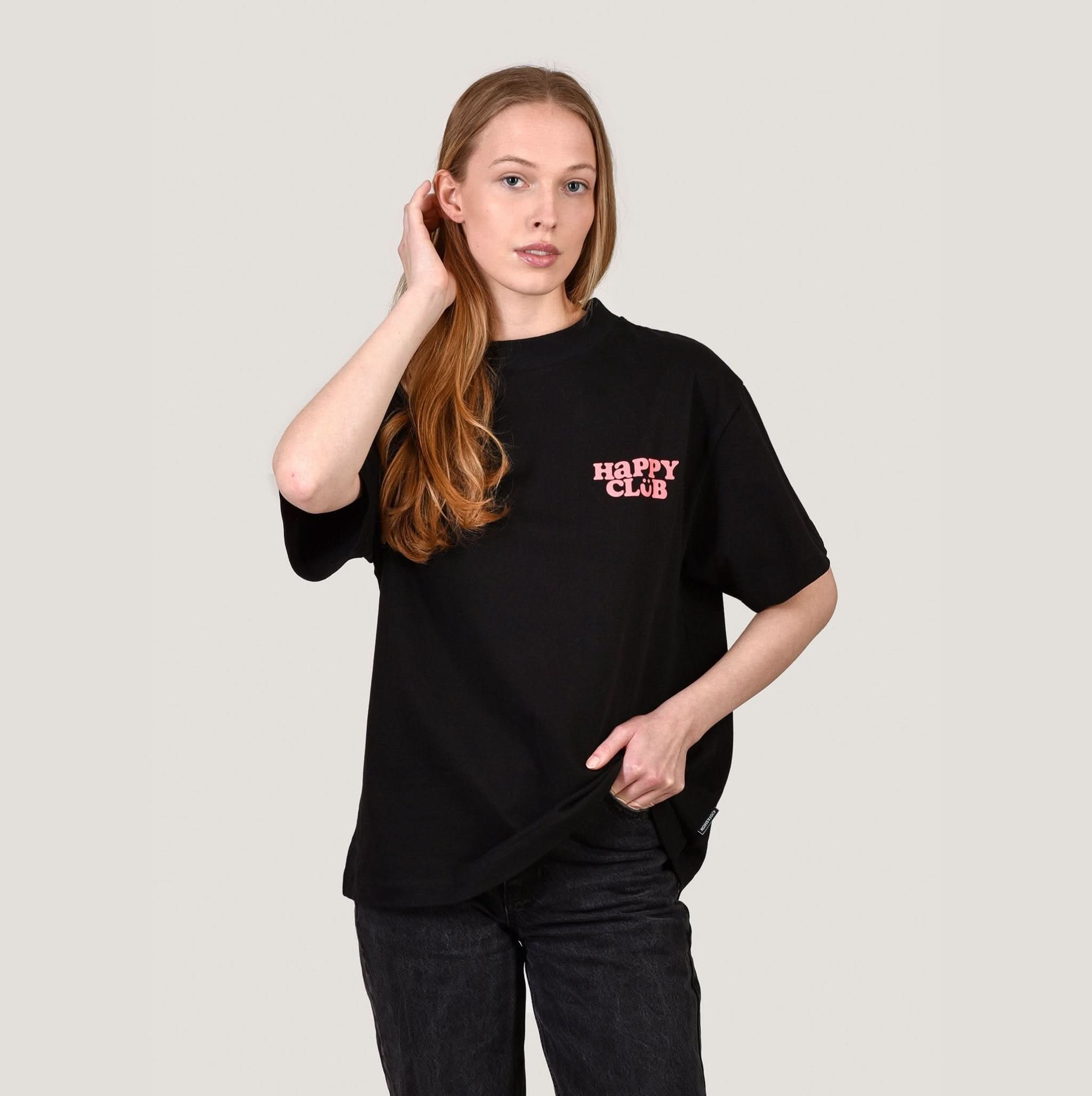 HAPPY CLUB T – Black oversize - Image 2
