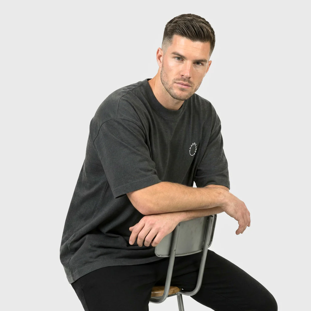 Happy Oversize Shirt - Washed Black - Image 4
