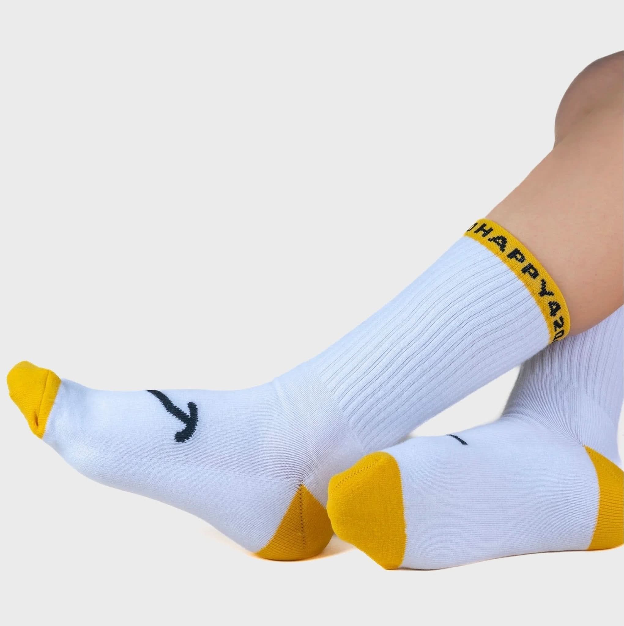 🧦 SOCKS – Smile White-Yellow One Size - Image 2